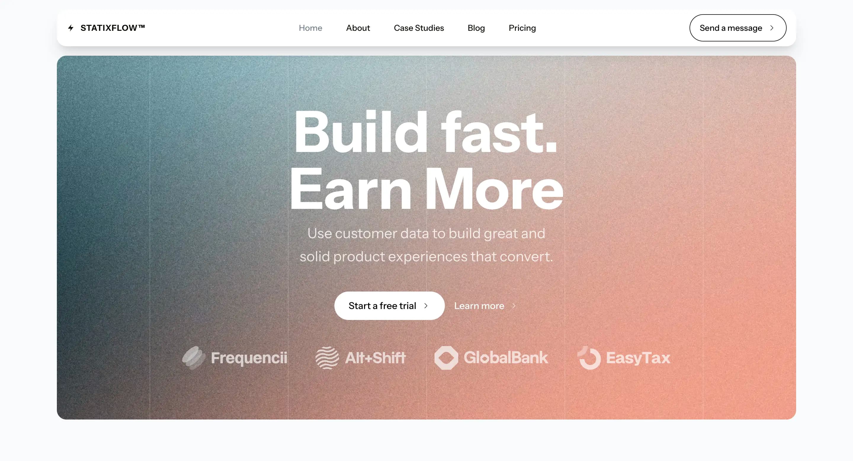 StatixFlow Lite - Free Tailwind HTML SaaS Template screenshot 1
